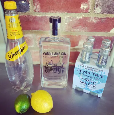 Local gin bottles